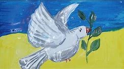 Голуб миру. малювання для всіх. Все буде Україна!