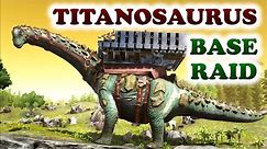 ARK - TITANOSAURUS "PVP" BASE RAID TEST | Titan VS Auto Turrets & Plant Species X TEST