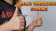 Close up magic: Ring through string with tutorial and string magic trick or ring through rubber band
