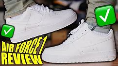 Nike Air Force 1 REVIEW & ON-FEET! WATCH BEFORE YOU BUY! EVERYTHING YOU NEED TO KNOW & LOOSE LACES!
