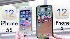 iPHONE 5S Vs iPHONE X On iOS 12! (Speed Comparison)