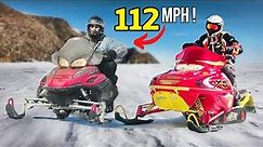 Snowmobile Racing on THIN ICE !!