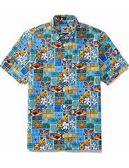 Image result for Vintage Old Navy Blue Hawaiian Print Shirt