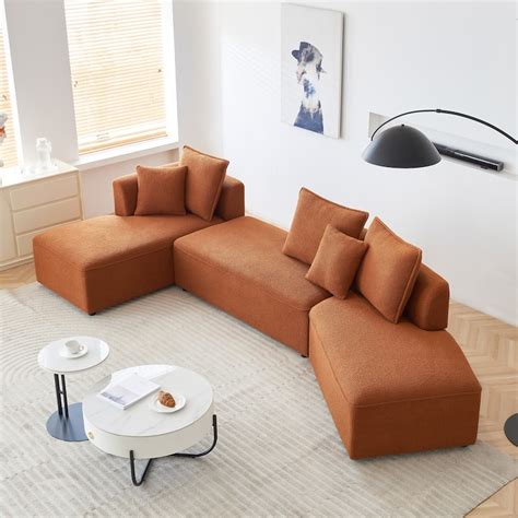 curved modular sectional sofa  living room oversized  shaped couch