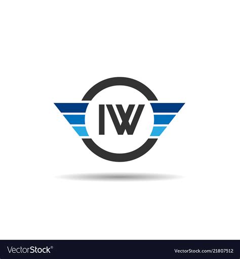 initial letter iw logo template design royalty  vector