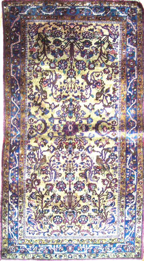 antique persian kashan silk rug  lavender oriental carpets