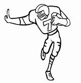 Coloring Player Football Kids Pages Running Nfl Drawings Drawing American Back Players Cool Printable Sports Clipart Touchdown Line Logo Cartoon sketch template