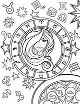 Virgo Zodiac Sternzeichen Jungfrau Colorear Zodiaco Supercoloring Tierkreiszeichen Woman Ausmalbild Libra sketch template