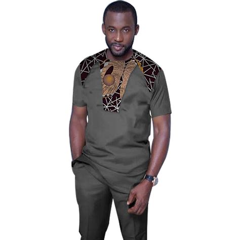african fashion print tops men short sleeve t shirt black clothes