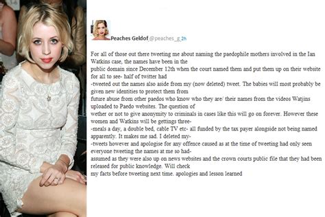 peaches geldof twitter gaffe apologies and lesson learned says