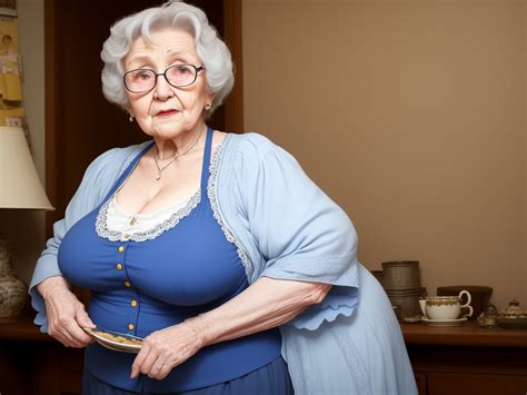 Ai Image Upscaler Granny Showing Her Big