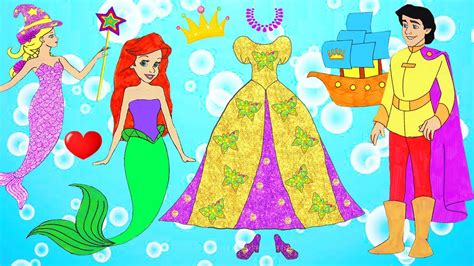 Paper Dolls Princess Mermaid Dress Up Costumes Papercaft