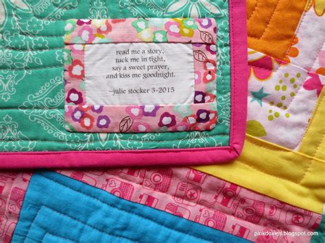 pink doxies quilt label bliss