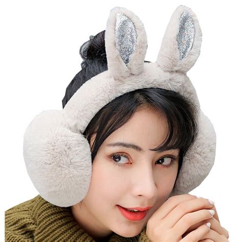 buy new fashion cute rabbit ears plush earmuffs