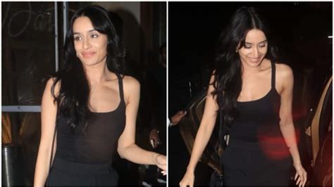 shraddha kapoor in black tank top and satin pants pulls off effortless