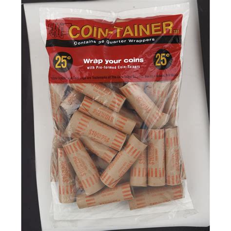 coin tainer paper coin tubes quarters pack   grand toy