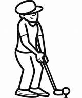Golf Dibujo Golfer Deportes Jugando Malvorlage Malen Malvorlagen Deportivos sketch template