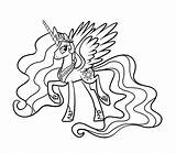 Coloring Pony Little Pages Celestia Princess Print Color Poni Ponies sketch template