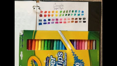 crayola super tips marker swatches  pack youtube