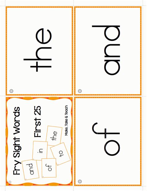 kindergarten sight words flash cards printable printable cards