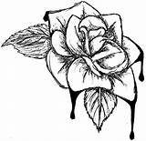 Rose Drawing Hand Holding Gothic Blood Bloody Flower Coloring Line Pages Roses Drawings Easy Clipart Clip Skeleton Cliparts Bleeding Heart sketch template
