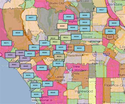 Los Angeles County Zip Code Map Map Holiday Travel