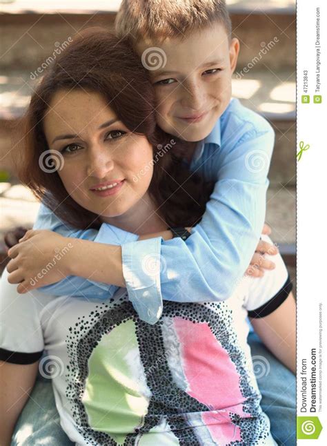 mother and teen son stock image image of background