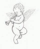 Angel Baby Angels Drawing Tattoo Sketch Designs Praying Cherub Tattoos Sketches Guardian Drawings Pencil Cartoon Getdrawings Horn Demons Blowing Choose sketch template