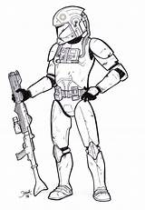 Clone Pilot Trooper Clones sketch template