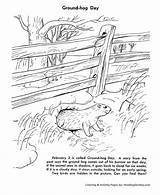 Groundhog Coloring Pages Hole Ground Color Sheets Worksheet His Kids Occurs 2nd February Holiday Worksheets Honkingdonkey Presidents Hidden Groundhogs Every sketch template
