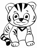 Tiger Coloring Cub Pages Baby Printable Cartoon Cute Animals Tigers Drawing Scribblefun Categories sketch template