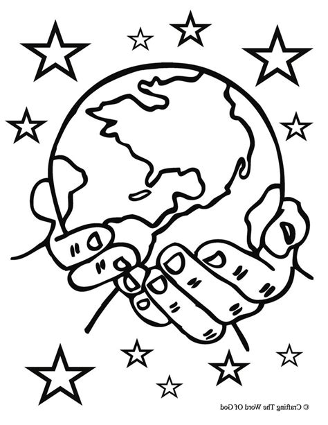 black  white drawing   hand holding  earth  stars