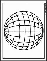 Sphere Coloring Pages Globe Shape Latitude Customize Color Spheres Colorwithfuzzy sketch template
