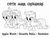 Coloring Cutie Pages Crusaders Mark Pony Little Scootaloo Sweetie Apple Bloom Bell Color Mane Sheets Printable Royal Wedding sketch template
