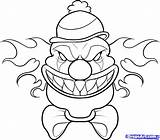 Scary Clown Draw Drawing Drawings Halloween Easy Monsters Creepy Cool Step Cartoon Dragoart Coloring Pages sketch template