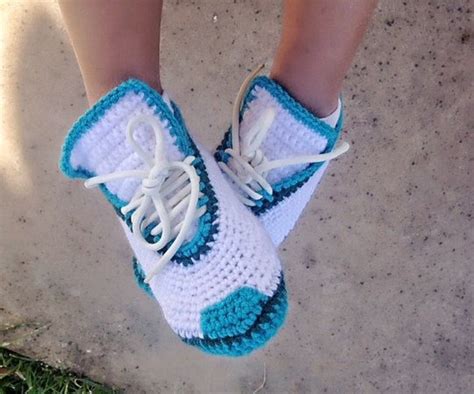crochet slipper pattern for men women and teens sport shoes us 3 12
