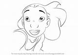 Nani Lilo Stitch Pelekai Draw Drawing Step Lessons Cartoon Cartoons Tutorials Characters sketch template