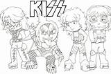 Kiss Band Coloring Pages Rock Drawing Metal Chibis Printable Color Logo Getdrawings Deviantart Template Getcolorings Sketch sketch template