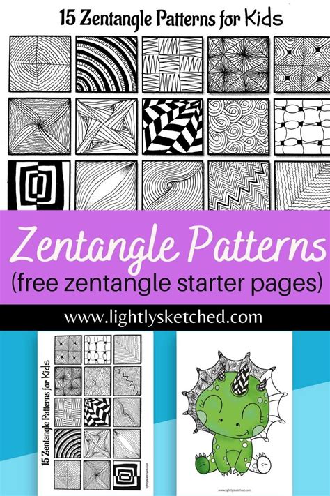 zentangle patterns easy part  mindfulness activities  kids