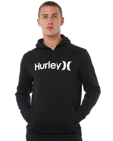 hurley surf check mens pop hood black surfstitch