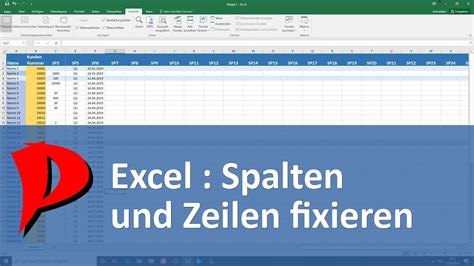 excel mehrere zeilen und spalten fixieren youtube