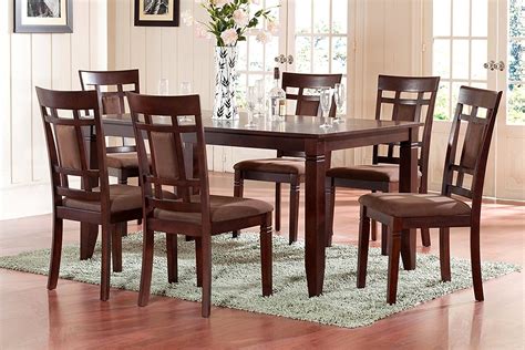 room style  piece cherry finish solid wood dining table set   home