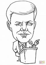 Kennedy John Jfk Coloring Cartoon Pages Drawing Caricature Andrew Easy Clipart Jackson Trump President Madison Clip James Donald Sketch Printable sketch template