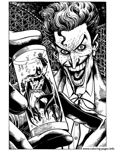 joker holding batman  tube coloring page printable