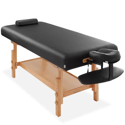 professional stationary massage table with shelf and accessories mix
