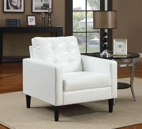 white modern accent chairs   living room