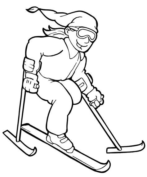 coloring pages  kids skiing coloring home