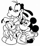 Coloring Mickey Mouse Pages Printable Clubhouse Print Goofy Donald Kids Color Friends Baby Disney Clipart Cartoon Colouring Sheets Minnie Children sketch template