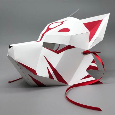 masque kitsune masque de renard demon masque facial complet modele