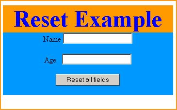 javascript reset method